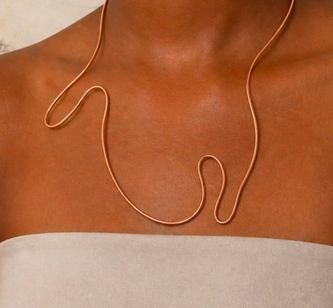 Emerging Within one-of-a-kind sculptural copper necklace with fluid open-form design