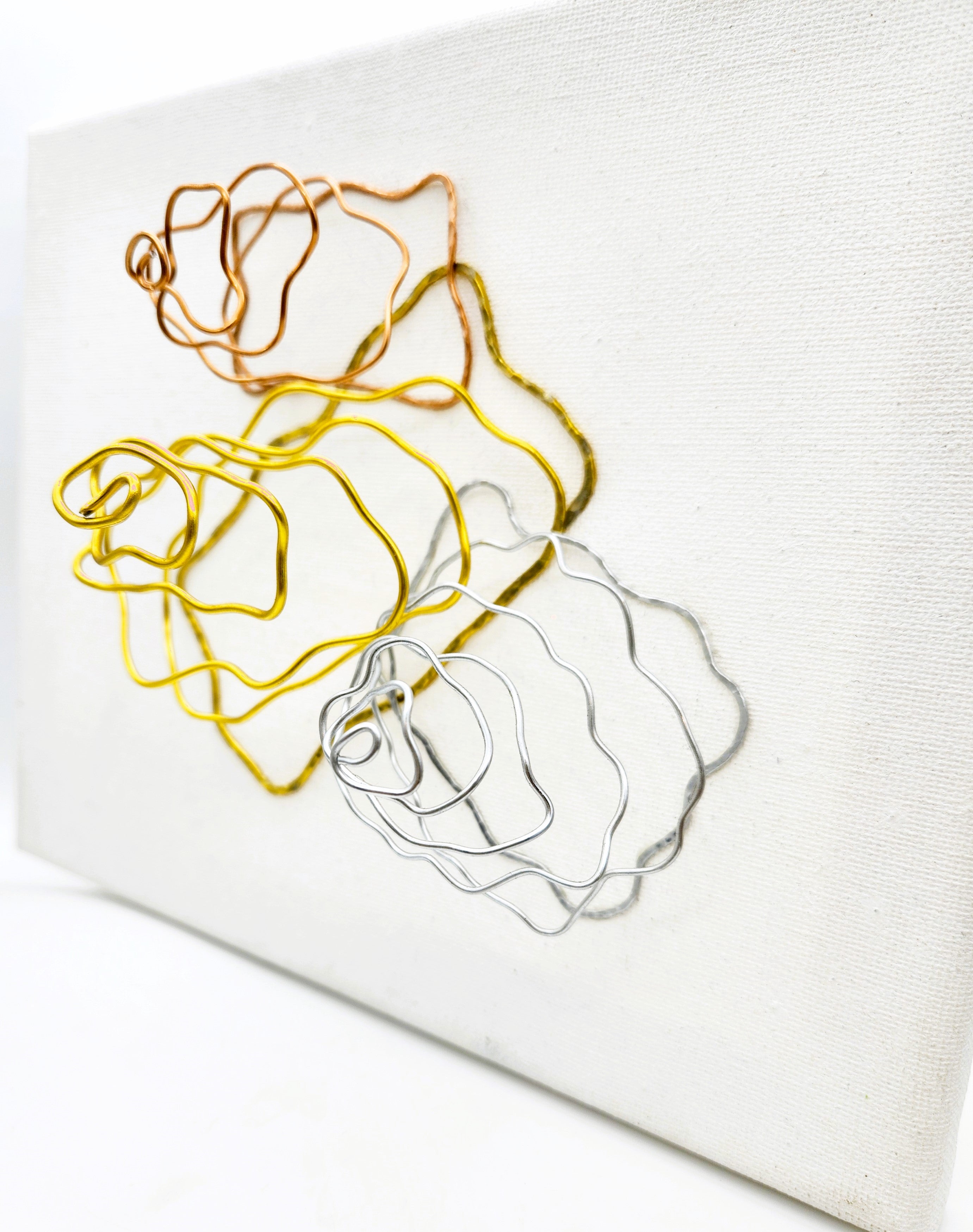 Out Pouring wall art showing its dimensional wire design