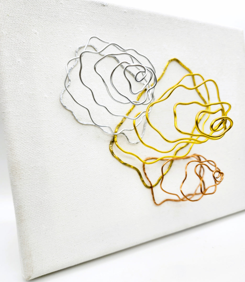 Out Pouring mixed media wall art shown from an angled view