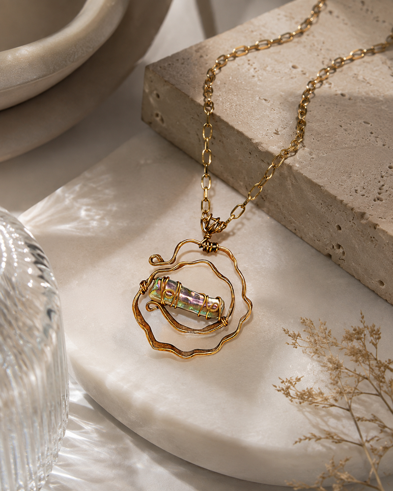 Modern handcrafted jewelry styled in an elegant contemporary setting for the Priscilla Modern Chic Collection